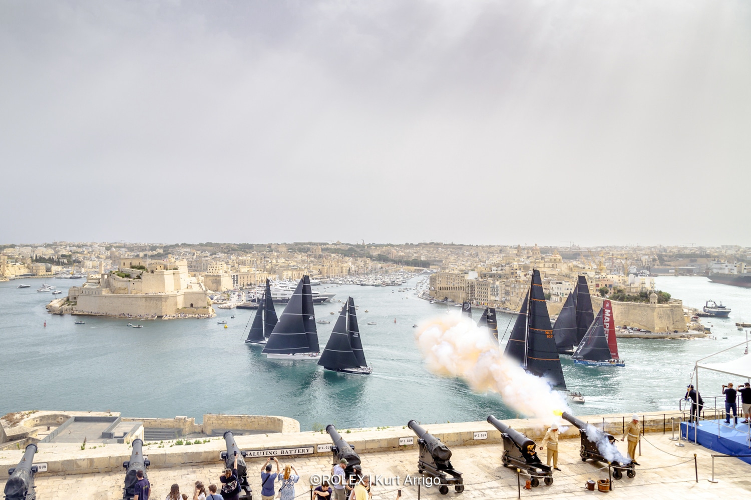 Start of the 44th Rolex Middle Sea Race. Photo: Kurt Arrigo