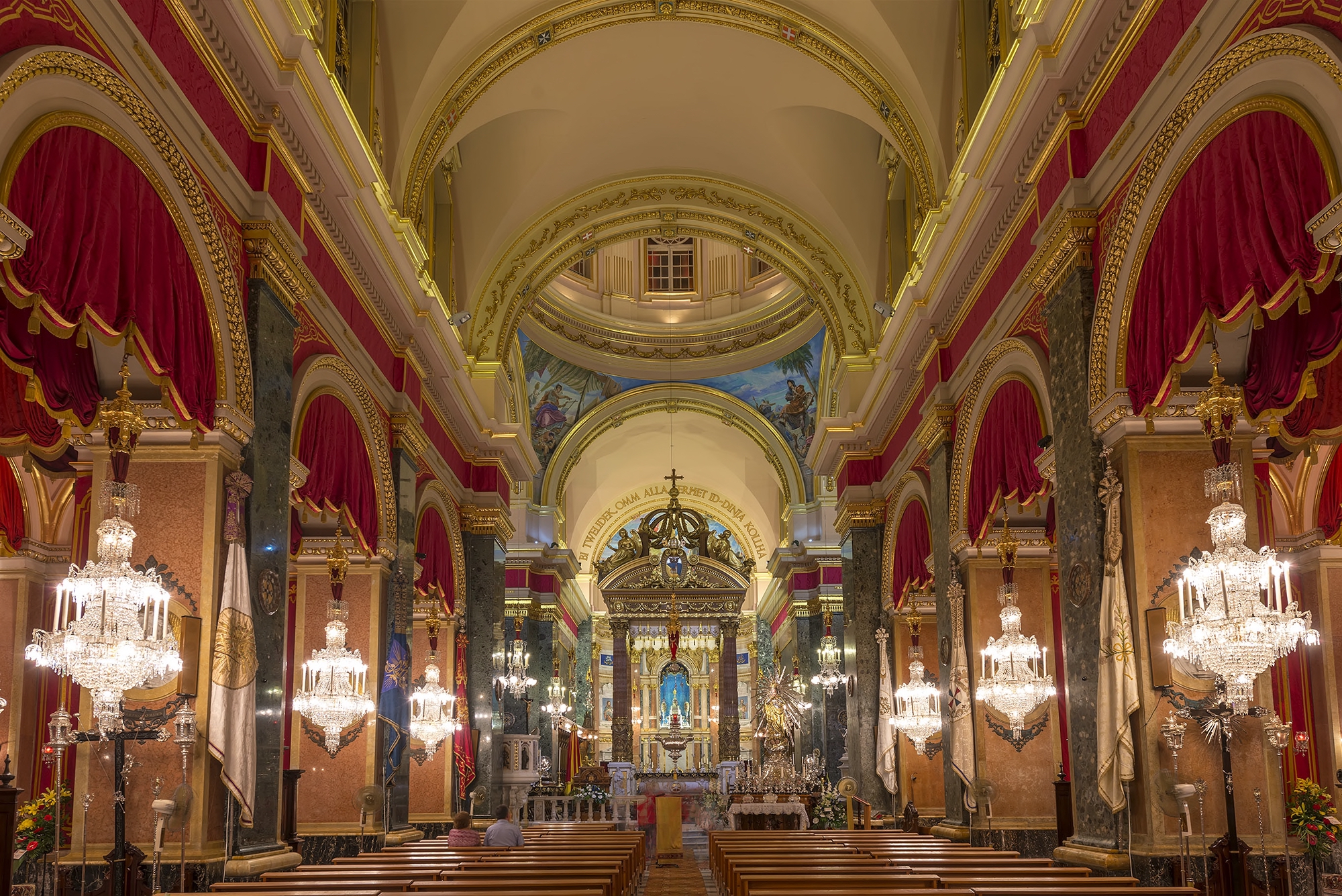 Inside view of Senglea's church, Maria Bambina