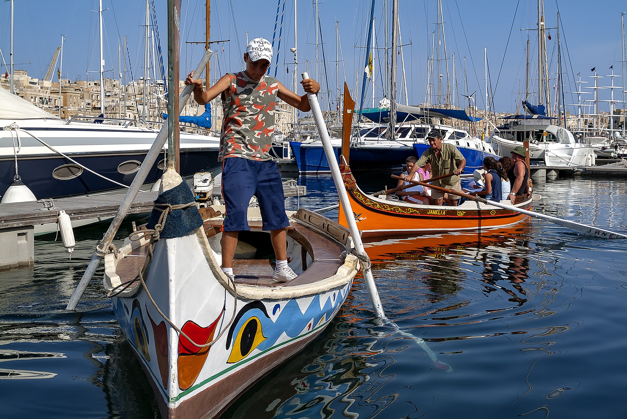 Photo : Traditional taxi boat. Photo Daniel Cilia