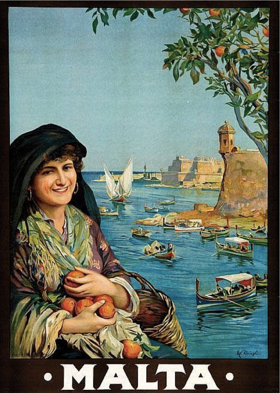 Malta - oranges - old poster