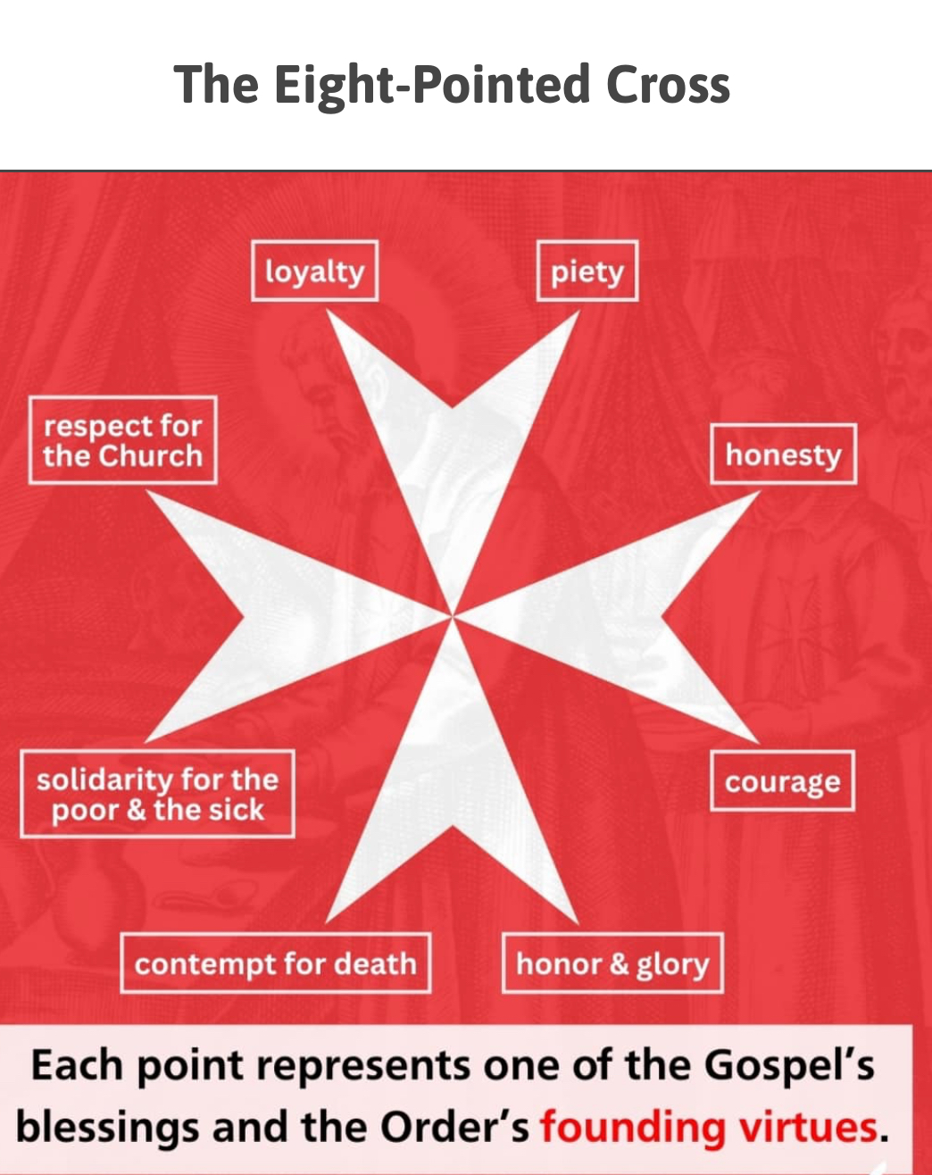 maltese cross with beatitudes