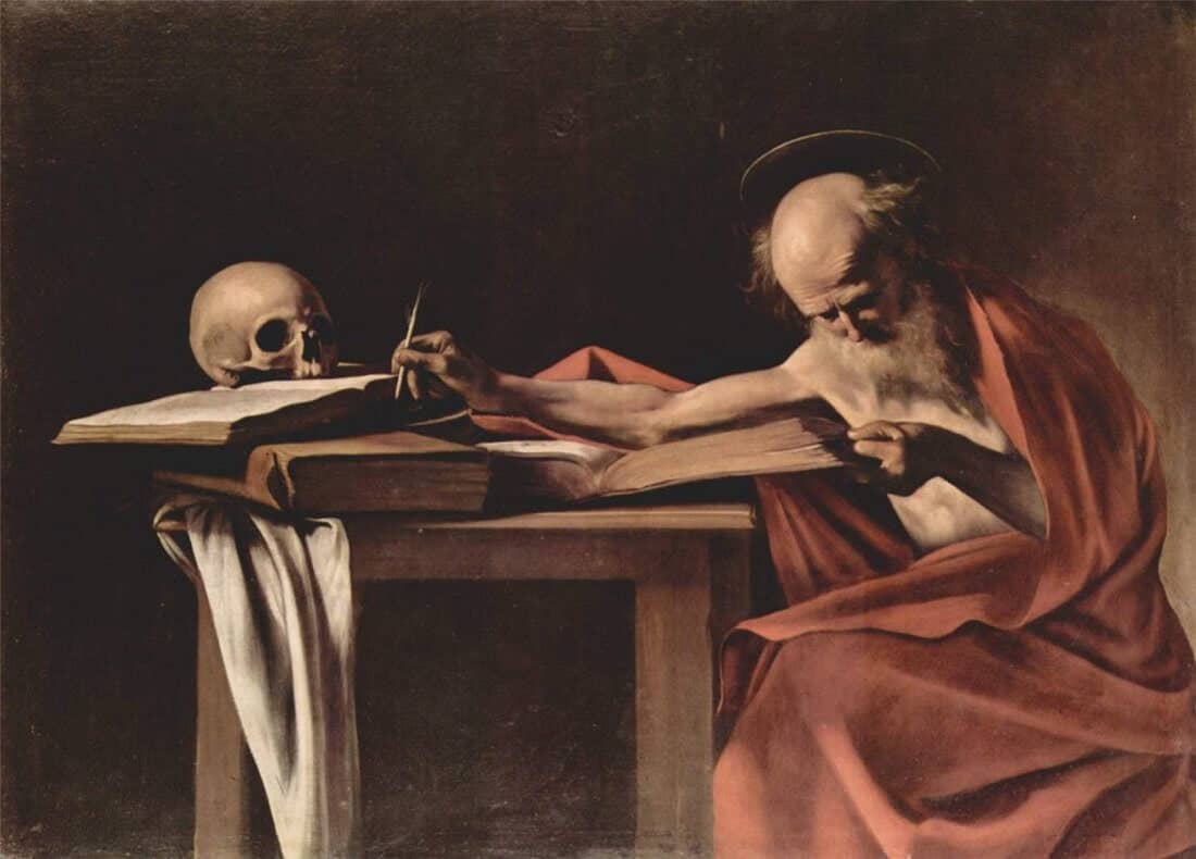 Saint Jerome Writing, Caravaggio, 1605 Saint Jerome Writing, Caravaggio, 1605