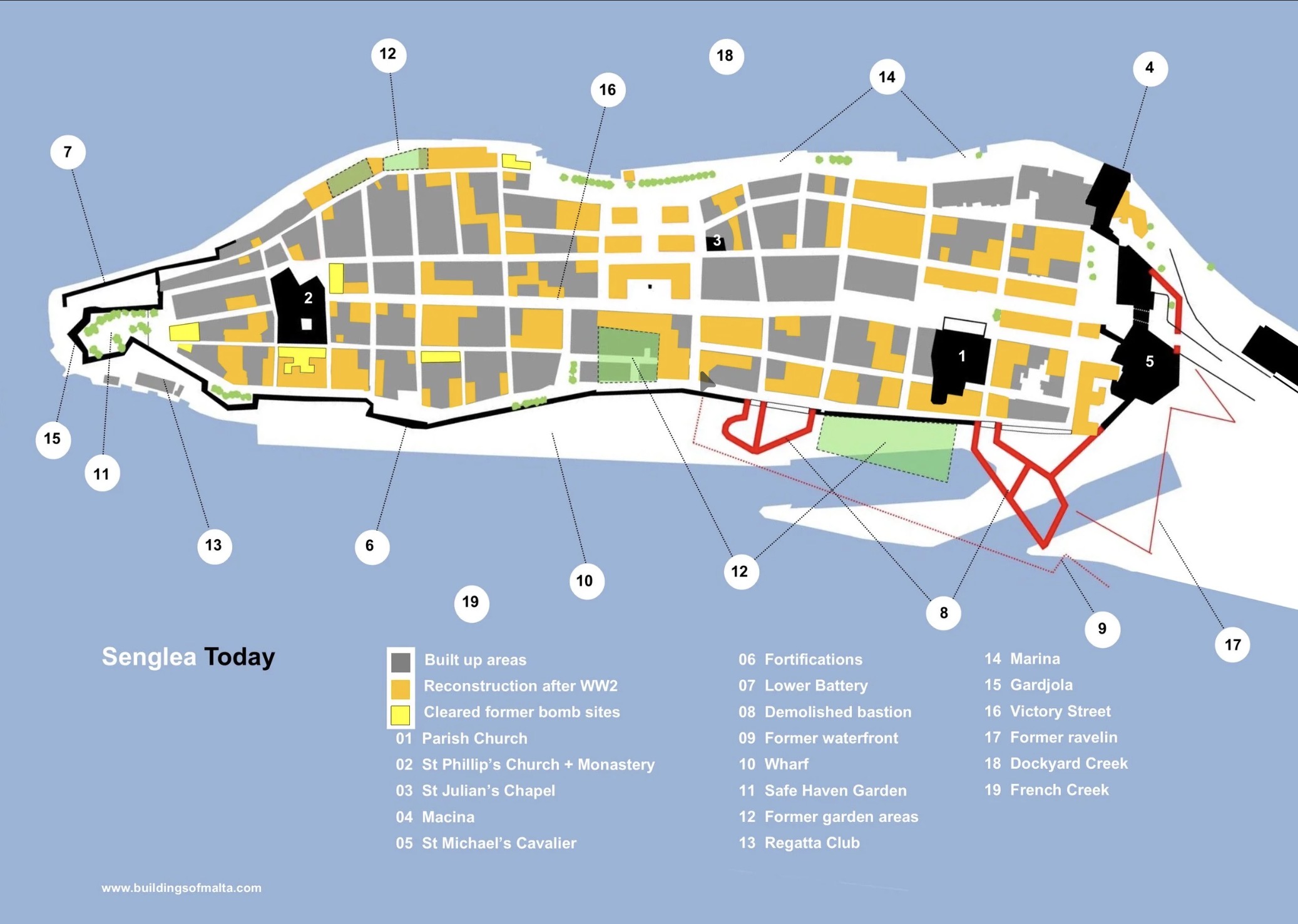 Map: buildingsofmalta.com Map: buildingsofmalta.com