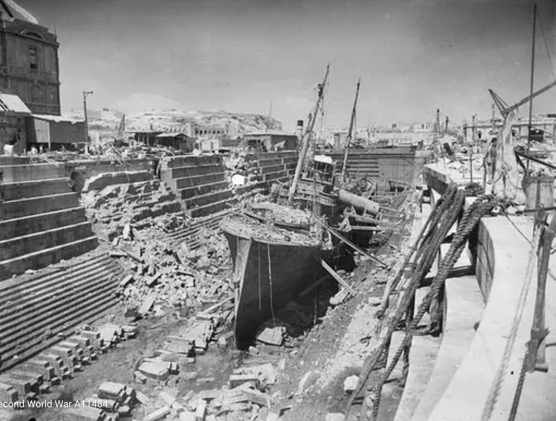 Shipyard afer bombs